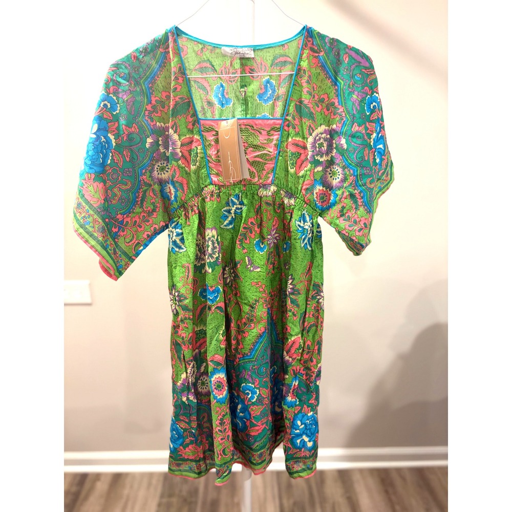 Retro Boho Cottage Festival NWT Francesca's Ophelia Floral Bohemian Mini Dress